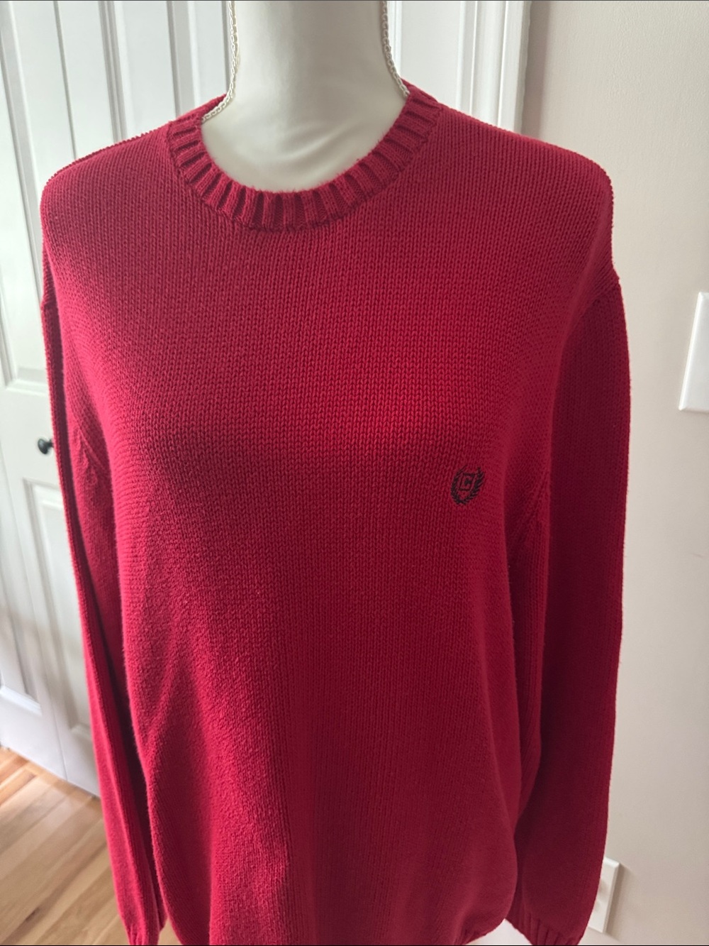Men's Chaps Red Crewneck Sweater - Classic Knit